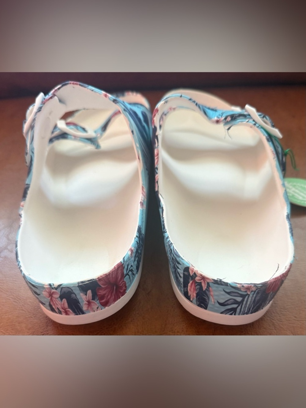 Funky Monkey EVA Slide Sandals Blue Floral Double Buckle Women’s 11 - Picture 5 of 7